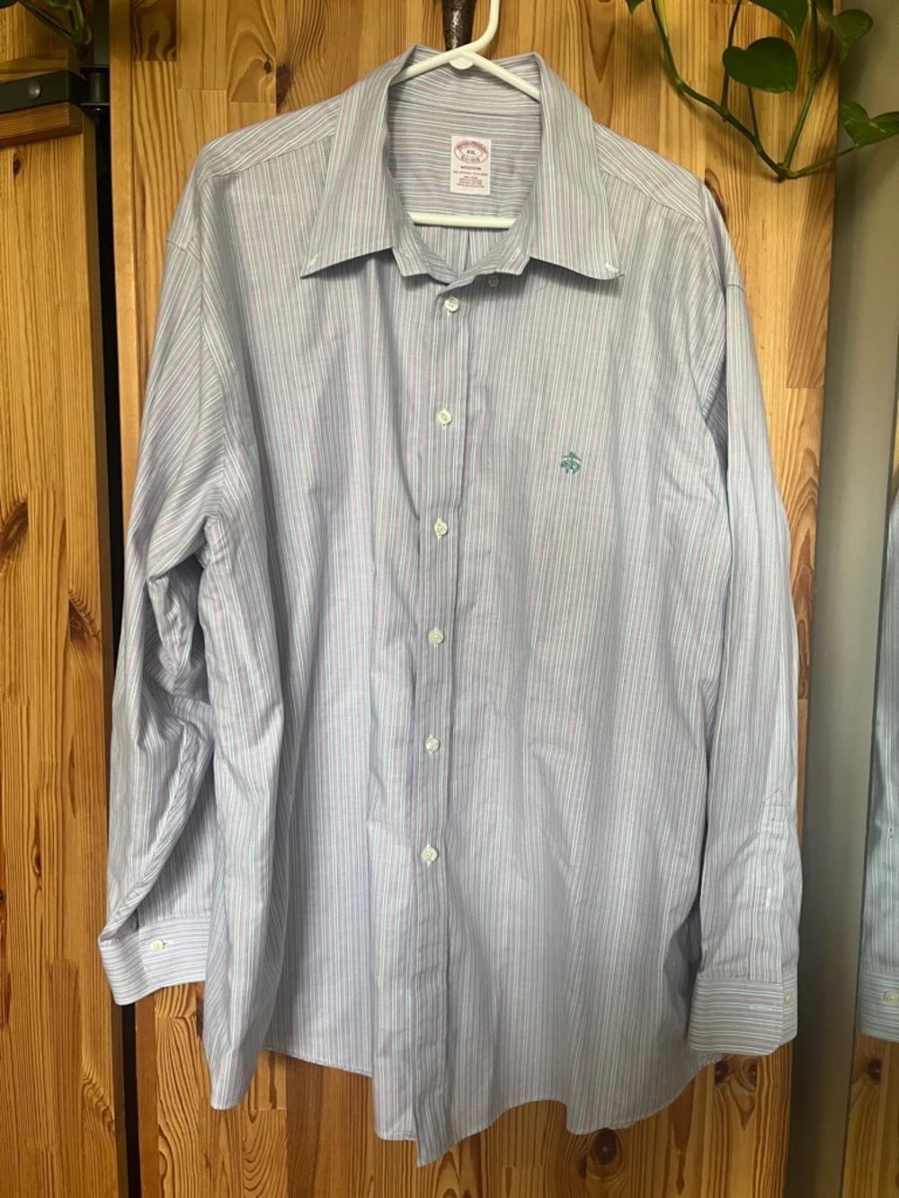 Brooks Brothers Purple Multi-Stripe Dress Shirt (size XXL)